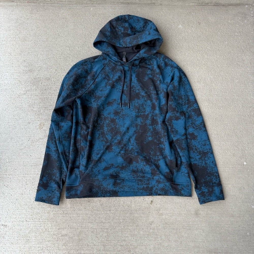 Lululemon Mens Full Zip Hoodie Jacket Size Large‎ Blue Camo Athletic Running
